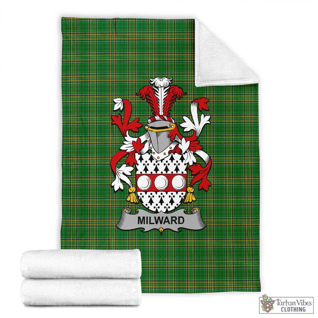 Milward Irish Clan Tartan Blanket with Coat of Arms X-Large 59 x 79 inches 150 x 200 cm - Tartan Vibes Clothing