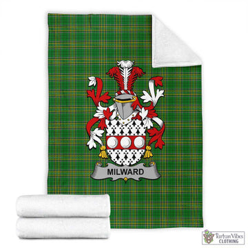 Milward Irish Clan Tartan Blanket with Coat of Arms X-Large 59 x 79 inches 150 x 200 cm - Tartan Vibes Clothing