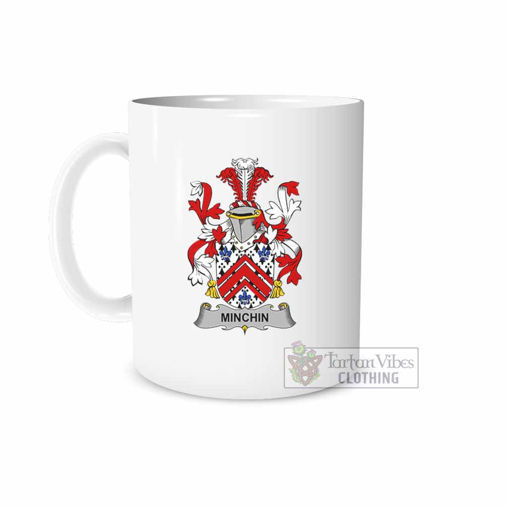 Minchin Irish Clan Coat of Arms Ceramic Mug White - 2D-tartanvibesclothing