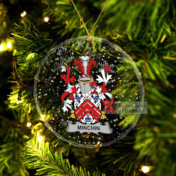Minchin Irish Clan Christmas Glass Ornament with Coat of Arms
