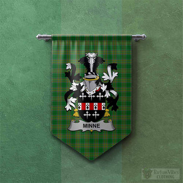 Tartan Vibes Clothing Minne Irish Clan Tartan Gonfalon, Tartan Banner with Coat of Arms