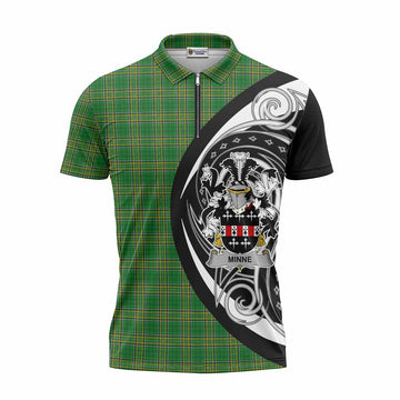 Minne Irish Clan Zipper Polo Shirt Celtic Circle Style Unisex - Tartan Vibes Clothing