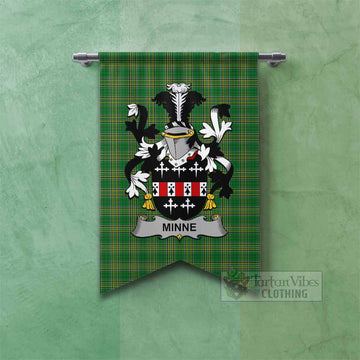 Tartan Vibes Clothing Minne Irish Clan Tartan Gonfalon, Tartan Banner with Coat of Arms