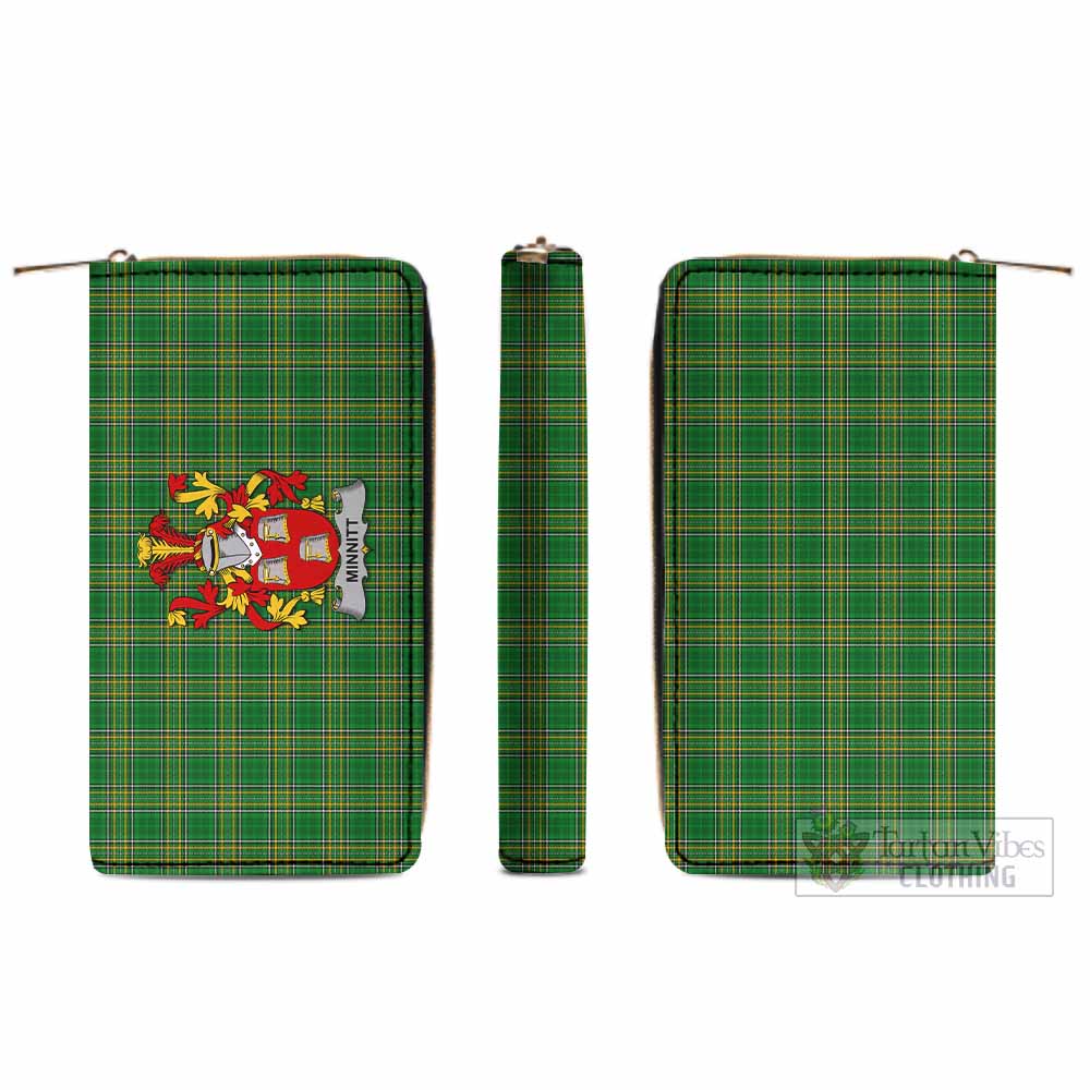 Minnitt Irish Clan Tartan Women's Leather Wallet with Coat of Arms - Tartan Vibes Clothing