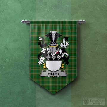 Misset Irish Clan Tartan Gonfalon, Tartan Banner with Coat of Arms