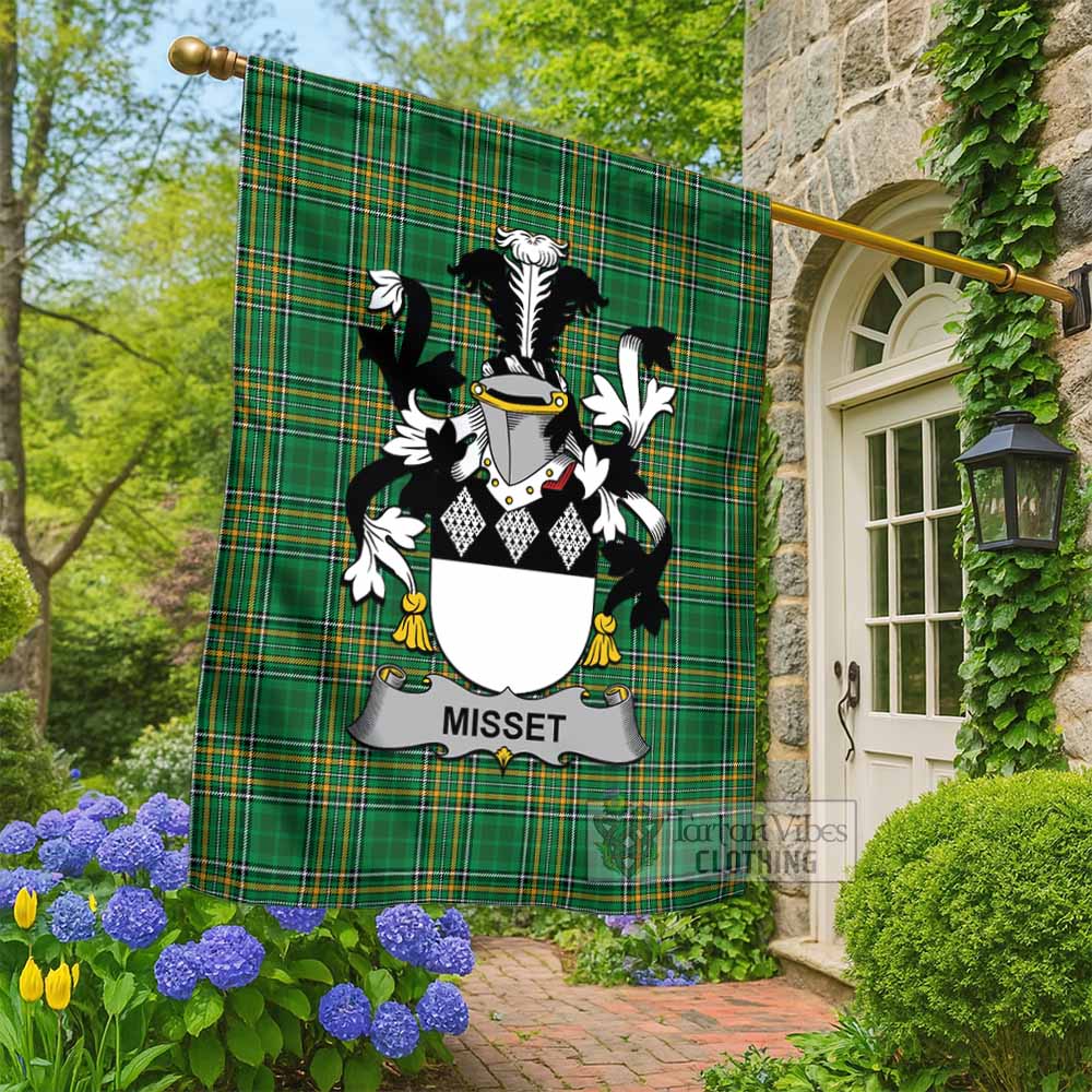 Misset Irish Clan Tartan Flag with Coat of Arms