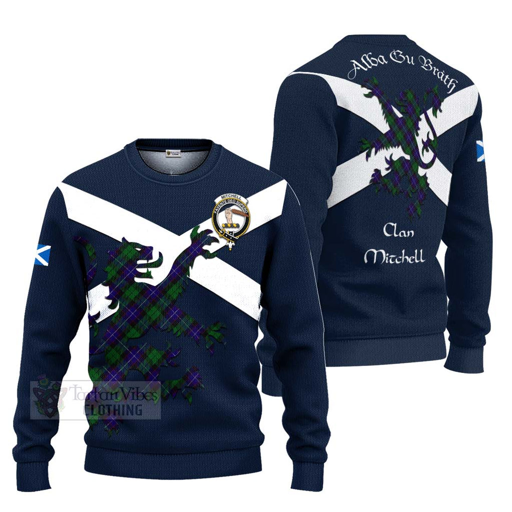 Mitchell Tartan Lion Rampant Ugly Sweater Proudly Display Your Heritage with Alba Gu Brath and Clan Name Unisex - Tartan Vibes Clothing