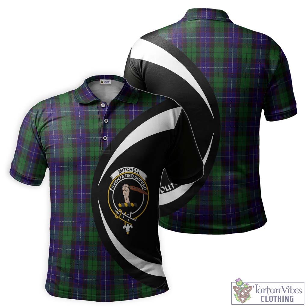 Mitchell Tartan Men's Polo Shirt with Family Crest Circle Style Kid - Tartan Vibes Clothing