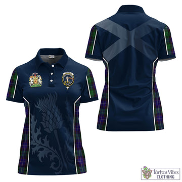 Mitchell Tartan Women's Polo Shirt with Family Crest and Scottish Thistle Vibes Sport Style