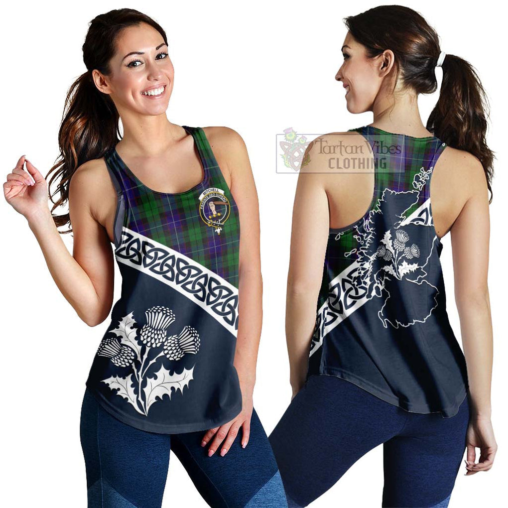 Mitchell Tartan Women's Racerback Tanks Featuring Thistle and Scotland Map 4XL - Tartan Vibes Clothing