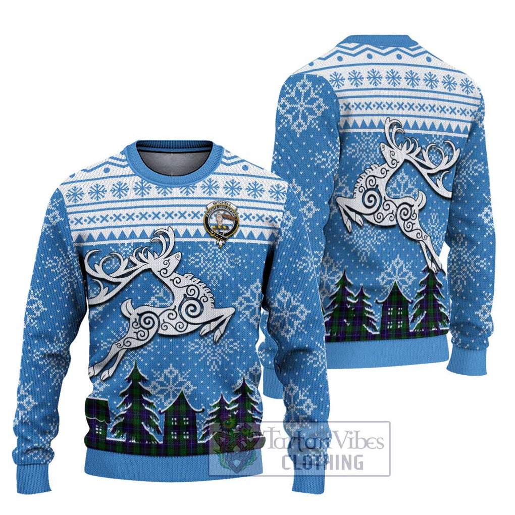 Mitchell Clan Christmas Ugly Sweater Celtic Reindeer Style Unisex - Tartan Vibes Clothing