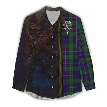Mitchell Tartan Family Crest Women's Casual Shirt Alba Gu Brath Be Brave Lion Ancient Style Female - Tartan Vibes Clothing