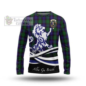 Mitchell Tartan Long Sleeve T-Shirt with Alba Gu Brath Regal Lion Emblem Unisex - Tartan Vibes Clothing