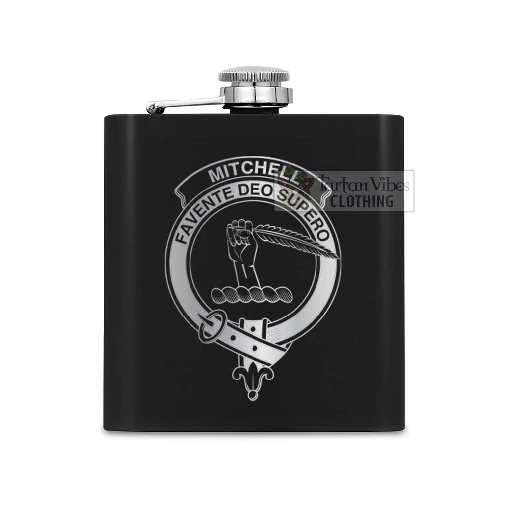 Mitchell Crest Hip Flask Set 7oz Black Stainless Steel with A Gift Box One Size 7oz - 2D-tartanvibesclothing
