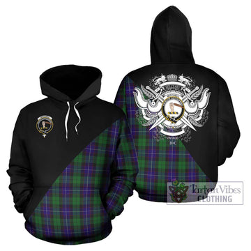 Mitchell Tartan Hoodie with Family Crest and Military Logo Style Zip Hoodie - Tartan Vibes Clothing