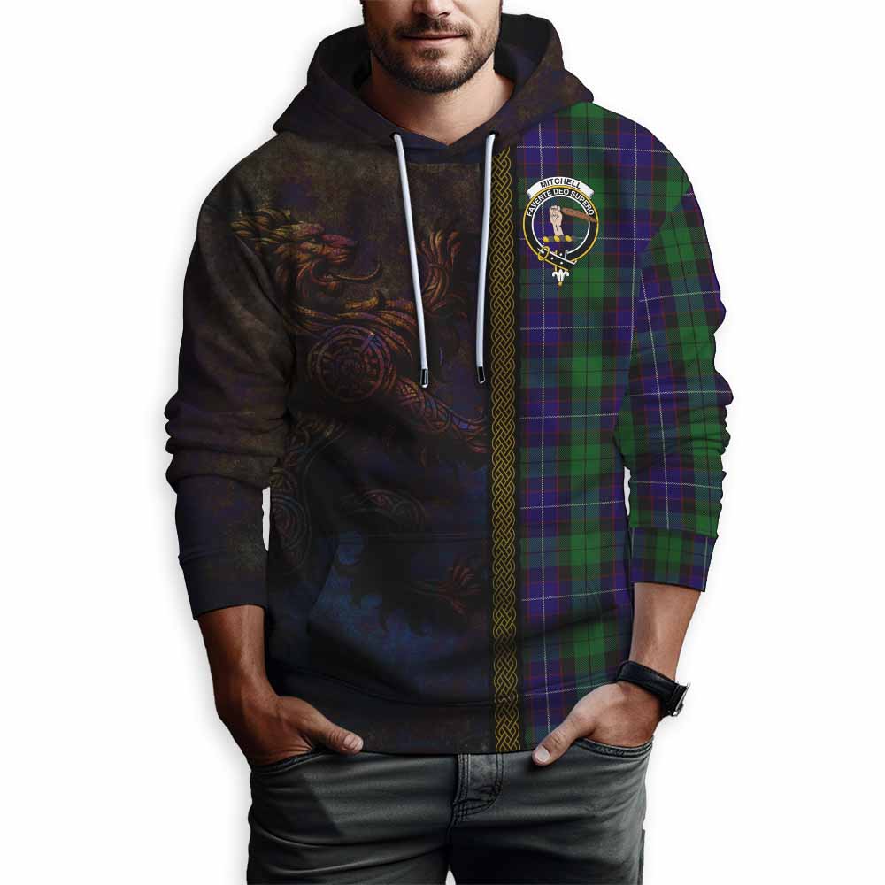 Mitchell Tartan Family Crest Hoodie Alba Gu Brath Be Brave Lion Ancient Style Pullover Hoodie - Tartan Vibes Clothing