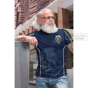 Tartan Vibes Clothing Mitchell Tartan Cotton T-shirt with Family Crest and Scottish Thistle Vibes Sport Style