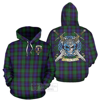 Mitchell Tartan Hoodie with Family Crest Celtic Skull Style Zip Hoodie - Tartan Vibes Clothing