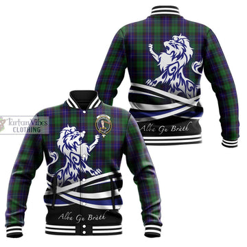 Mitchell Tartan Baseball Jacket with Alba Gu Brath Regal Lion Emblem