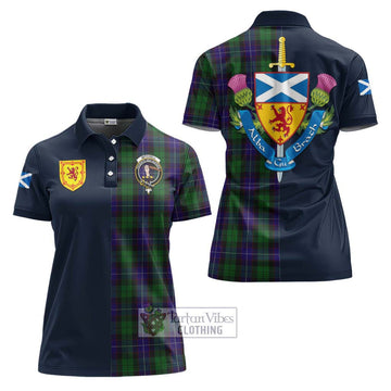 Mitchell Tartan Women's Polo Shirt Alba with Scottish Lion Royal Arm Half Style Women - Tartan Vibes Clothing