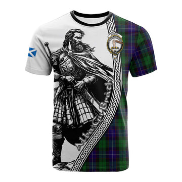 Mitchell Tartan Clan Crest Cotton T-shirt with Highlander Warrior Celtic Style Kid's Shirt - Tartan Vibes Clothing