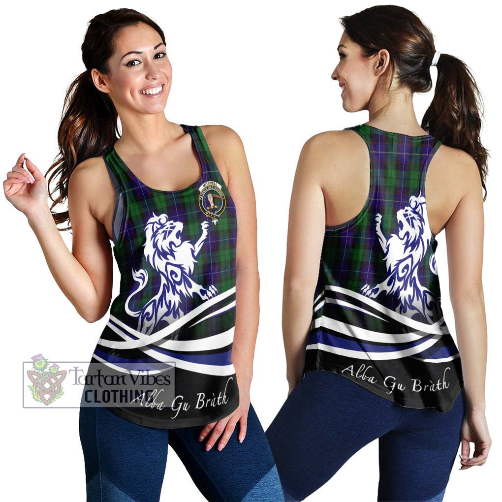 Mitchell Tartan Women's Racerback Tanks with Alba Gu Brath Regal Lion Emblem 4XL - Tartan Vibes Clothing