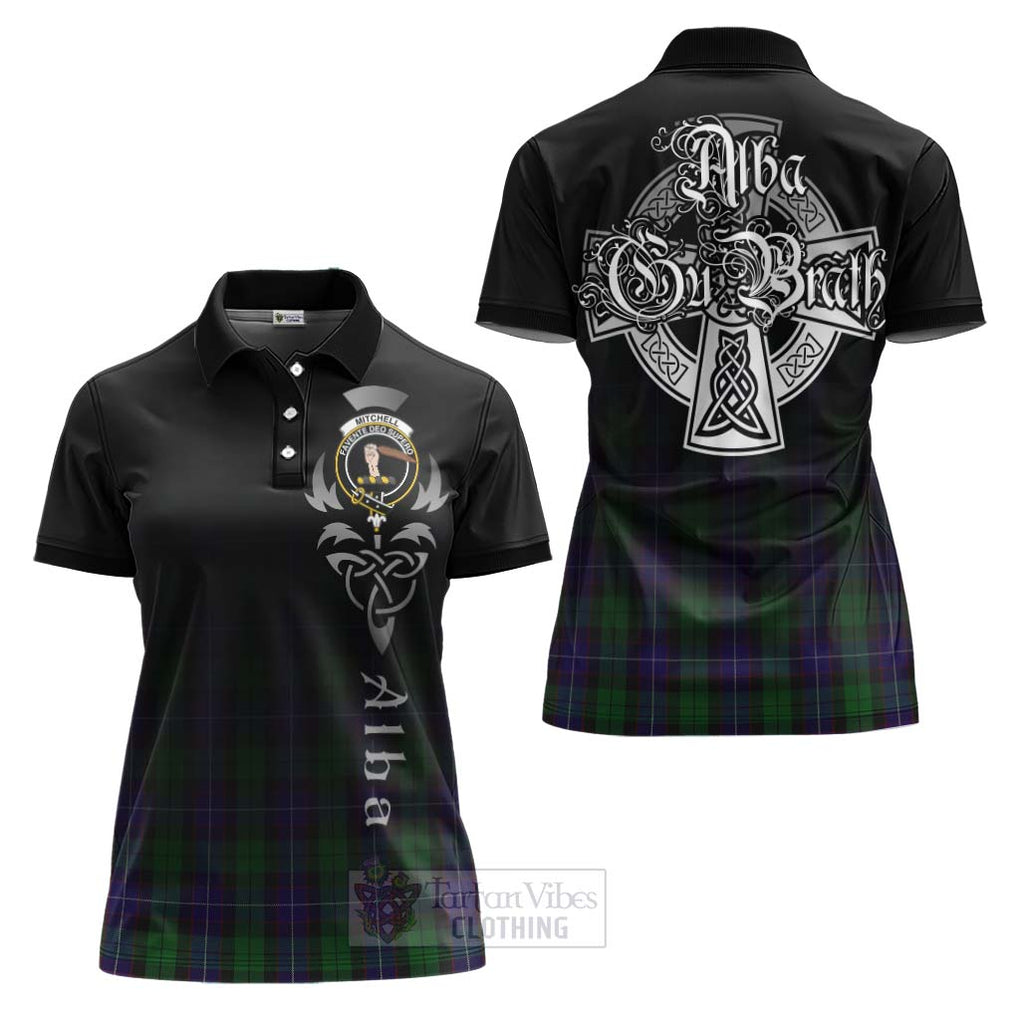 Mitchell Tartan Women's Polo Shirt Featuring Alba Gu Brath Family Crest Celtic Inspired Women - Tartan Vibes Clothing