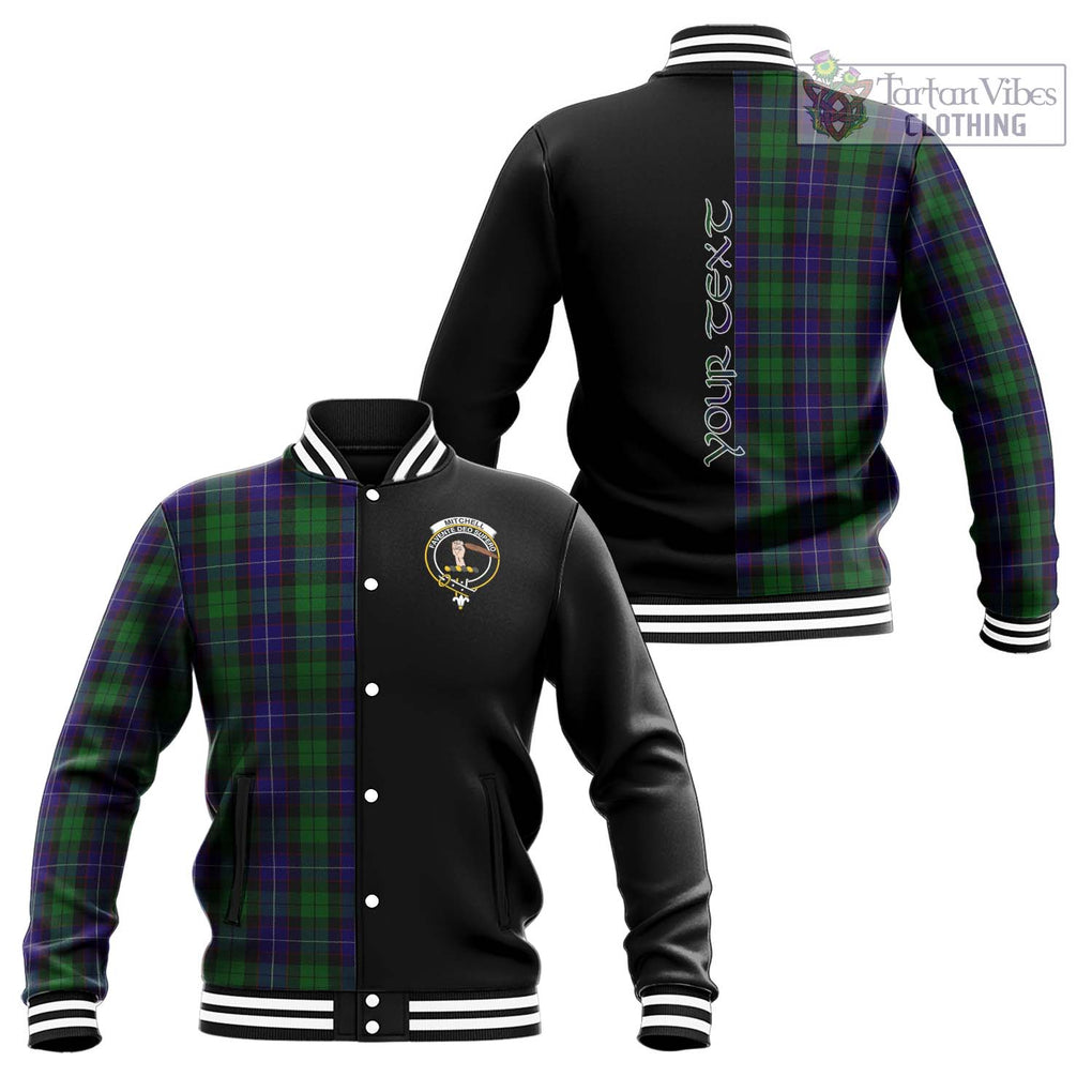Mitchell Tartan Baseball Jacket with Family Crest and Half Of Me Style Unisex - Tartanvibesclothing Shop