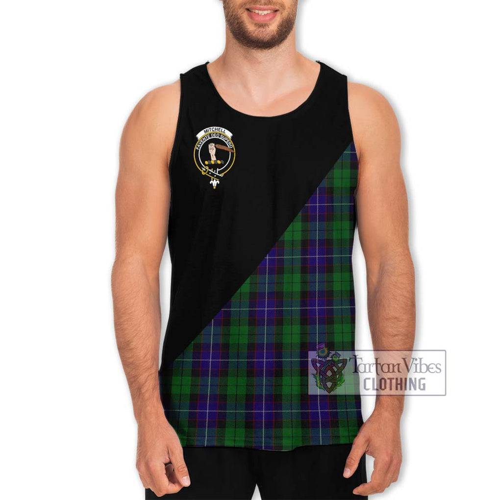 Mitchell Tartan Men's Tank Top with Family Crest and Military Logo Style Men - Tartan Vibes Clothing