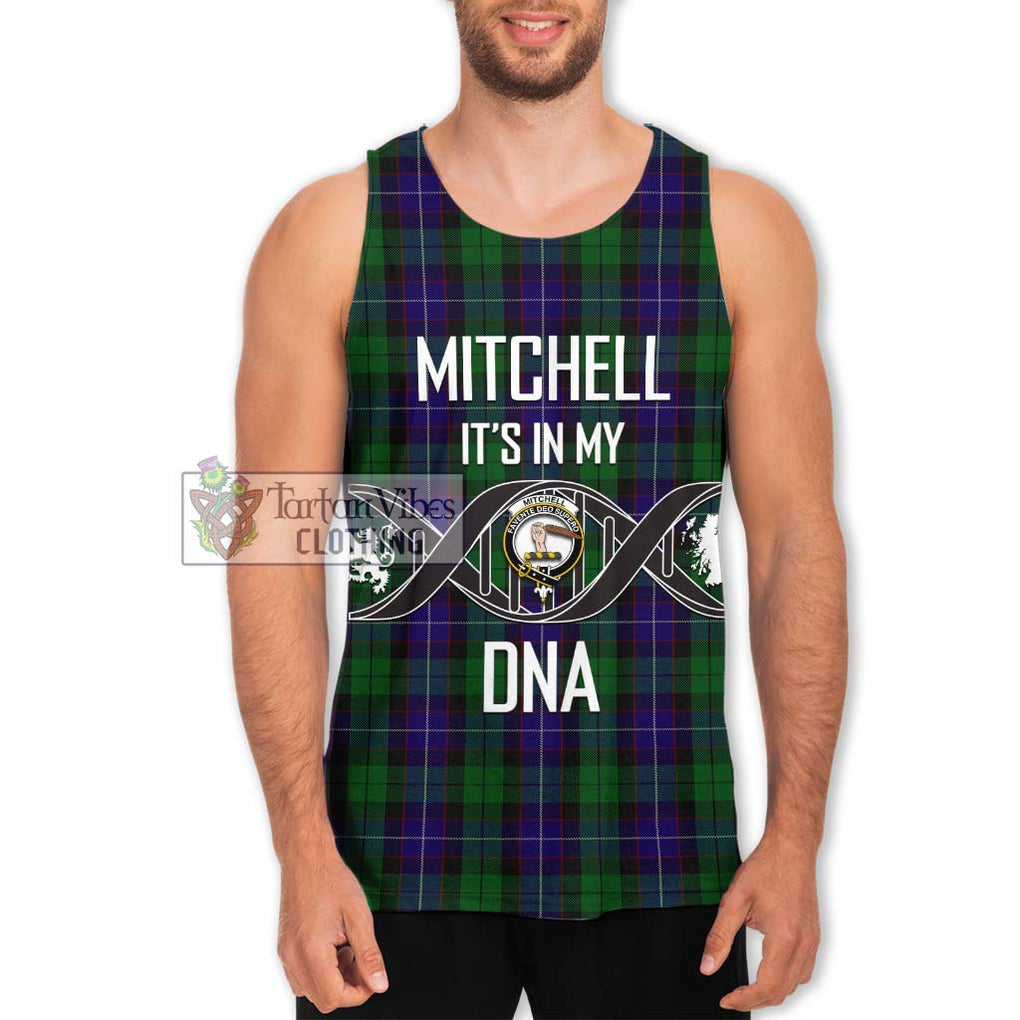 Mitchell Tartan Men's Tank Top with Family Crest DNA In Me Style Men - Tartan Vibes Clothing