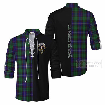 Mitchell Tartan Ghillie Kilt Shirt with Family Crest and Half Of Me Style Men - Tartan Vibes Clothing