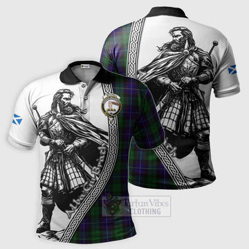 Mitchell Tartan Clan Crest Polo Shirt with Highlander Warrior Celtic Style Kid - Tartan Vibes Clothing