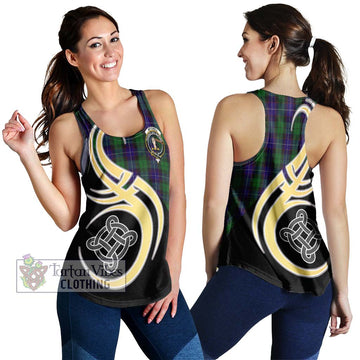 Mitchell Tartan Women's Racerback Tanks with Family Crest and Celtic Symbol Style 4XL - Tartan Vibes Clothing