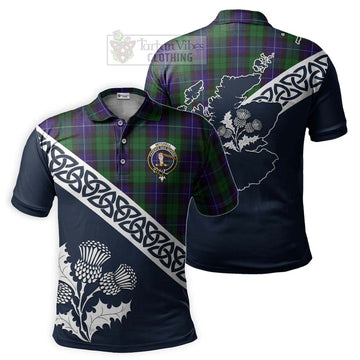 Mitchell Tartan Polo Shirt Featuring Thistle and Scotland Map Kid - Tartanvibesclothing Store