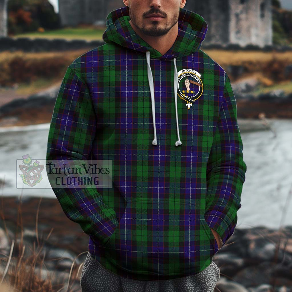 Mitchell Tartan Cotton Hoodie with Family Crest Zip Hoodie - Tartan Vibes Clothing