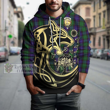 Mitchell Tartan Hoodie with Family Crest Celtic Wolf Style Zip Hoodie - Tartan Vibes Clothing