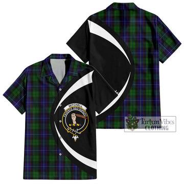 Mitchell Tartan Hawaiian Shirt with Family Crest Circle Style Kid - Tartan Vibes Clothing