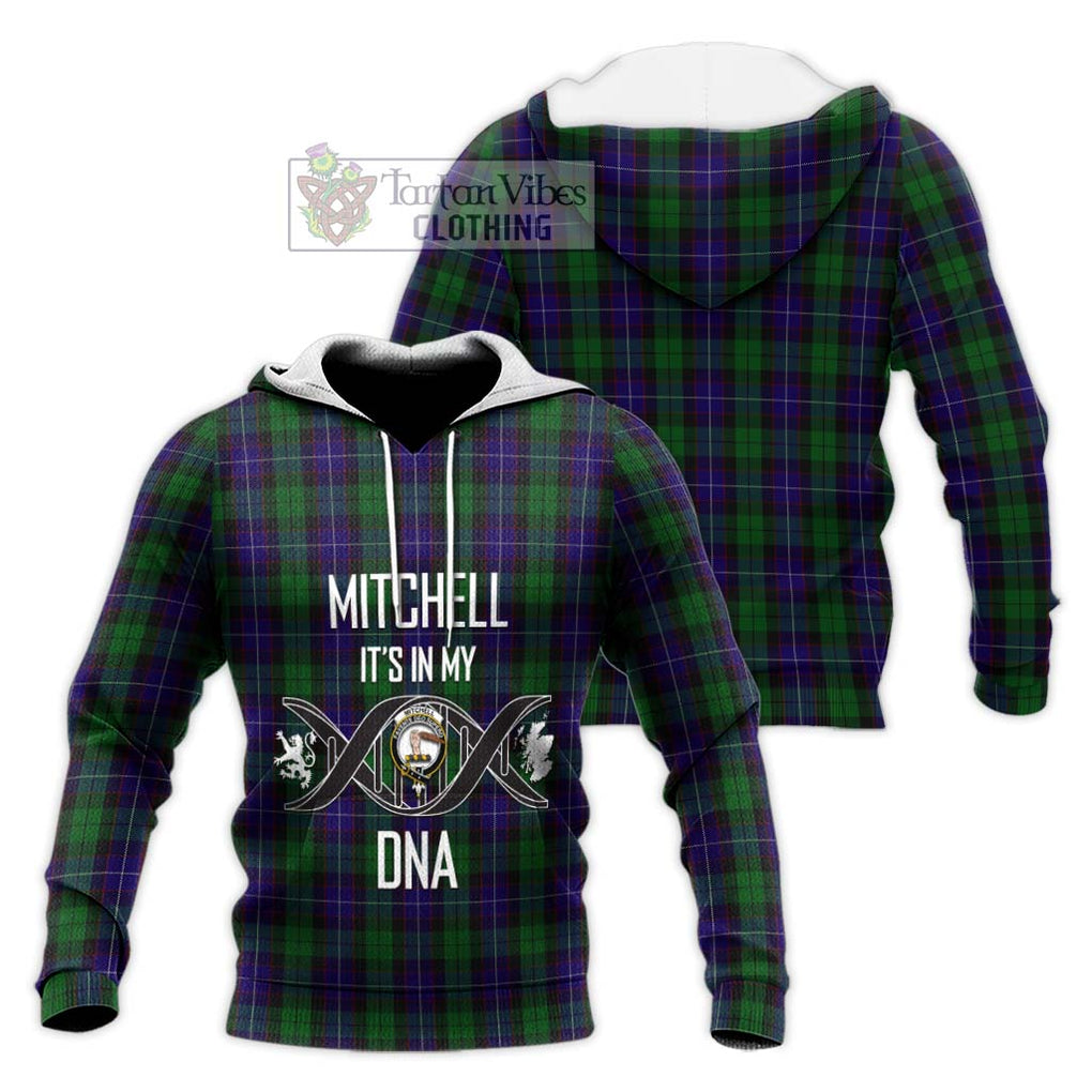 Mitchell Tartan Knitted Hoodie with Family Crest DNA In Me Style Unisex Knitted Pullover Hoodie - Tartan Vibes Clothing