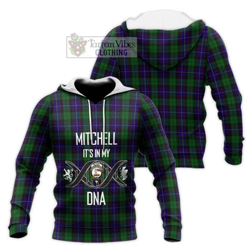 Mitchell Tartan Knitted Hoodie with Family Crest DNA In Me Style Unisex Knitted Pullover Hoodie - Tartan Vibes Clothing
