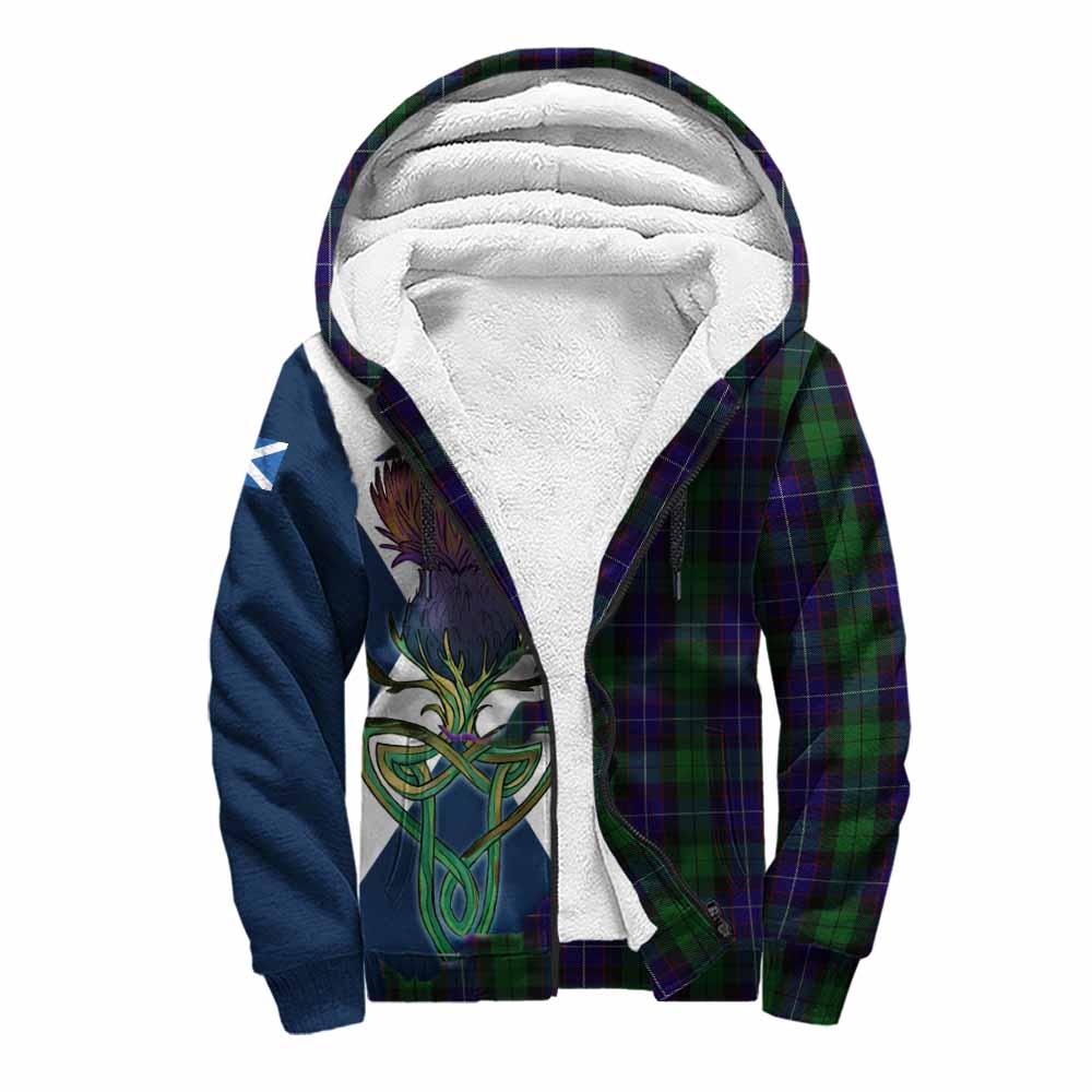 Mitchell Tartan Family Crest Sherpa Hoodie Scottish Thistle Celtic Inspired Unisex S - Tartan Vibes Clothing