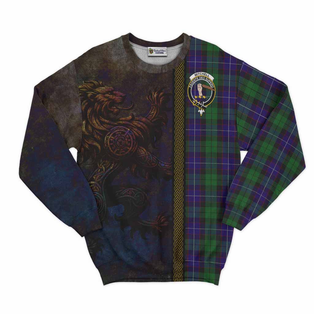 Mitchell Tartan Family Crest Sweatshirt Alba Gu Brath Be Brave Lion Ancient Style Unisex - Tartan Vibes Clothing