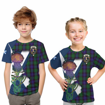 Tartan Vibes Clothing Mitchell Tartan Family Crest Kid T-Shirt Scottish Thistle Celtic Inspired
