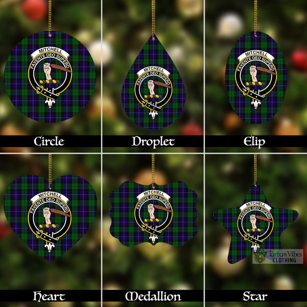 Mitchell Tartan Christmas Aluminium Ornament with Family Crest Aluminium - Tartan Vibes Clothing