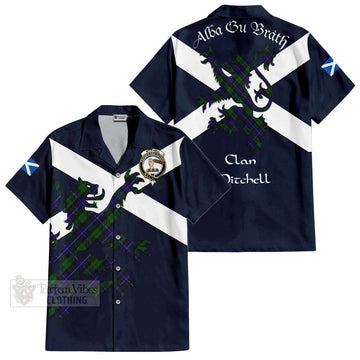 Mitchell Tartan Lion Rampant Hawaiian Shirt Proudly Display Your Heritage with Alba Gu Brath and Clan Name Kid - Tartan Vibes Clothing
