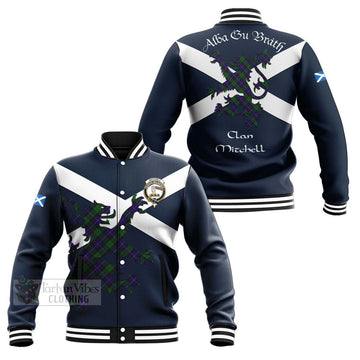 Mitchell Tartan Lion Rampant Baseball Jacket Proudly Display Your Heritage with Alba Gu Brath and Clan Name Unisex - Tartan Vibes Clothing