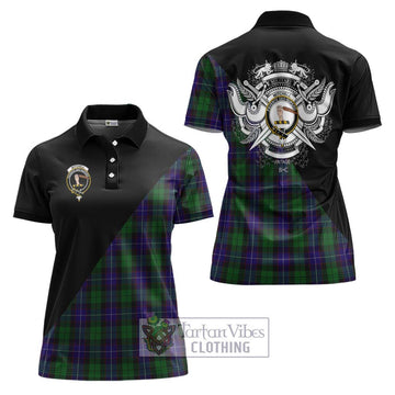 Mitchell Tartan Women's Polo Shirt with Family Crest and Military Logo Style Women - Tartan Vibes Clothing