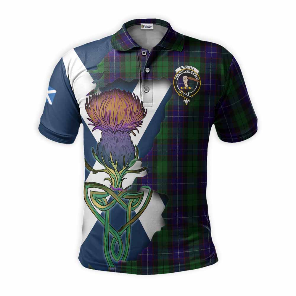 Mitchell Tartan Family Crest Polo Shirt Scottish Thistle Celtic Inspired Kid - Tartan Vibes Clothing