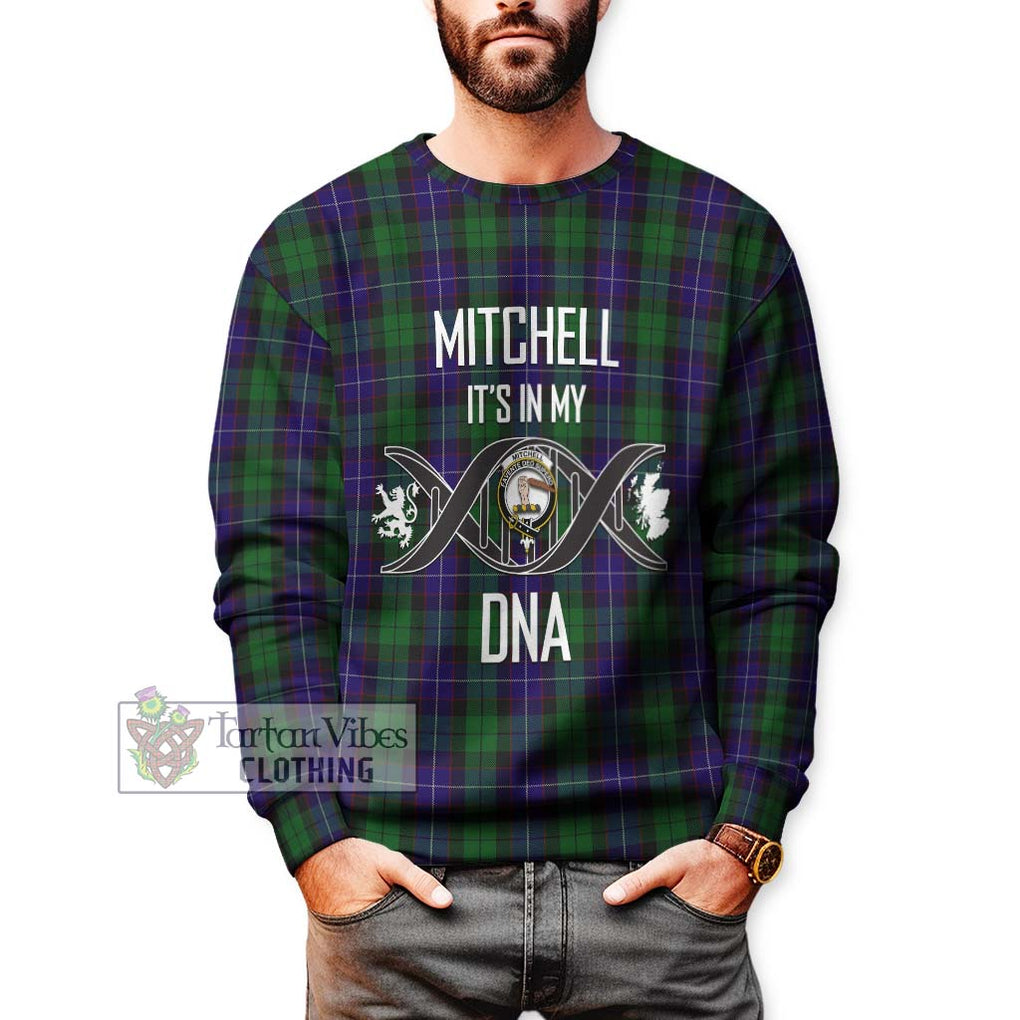 Mitchell Tartan Sweatshirt with Family Crest DNA In Me Style Unisex - Tartan Vibes Clothing