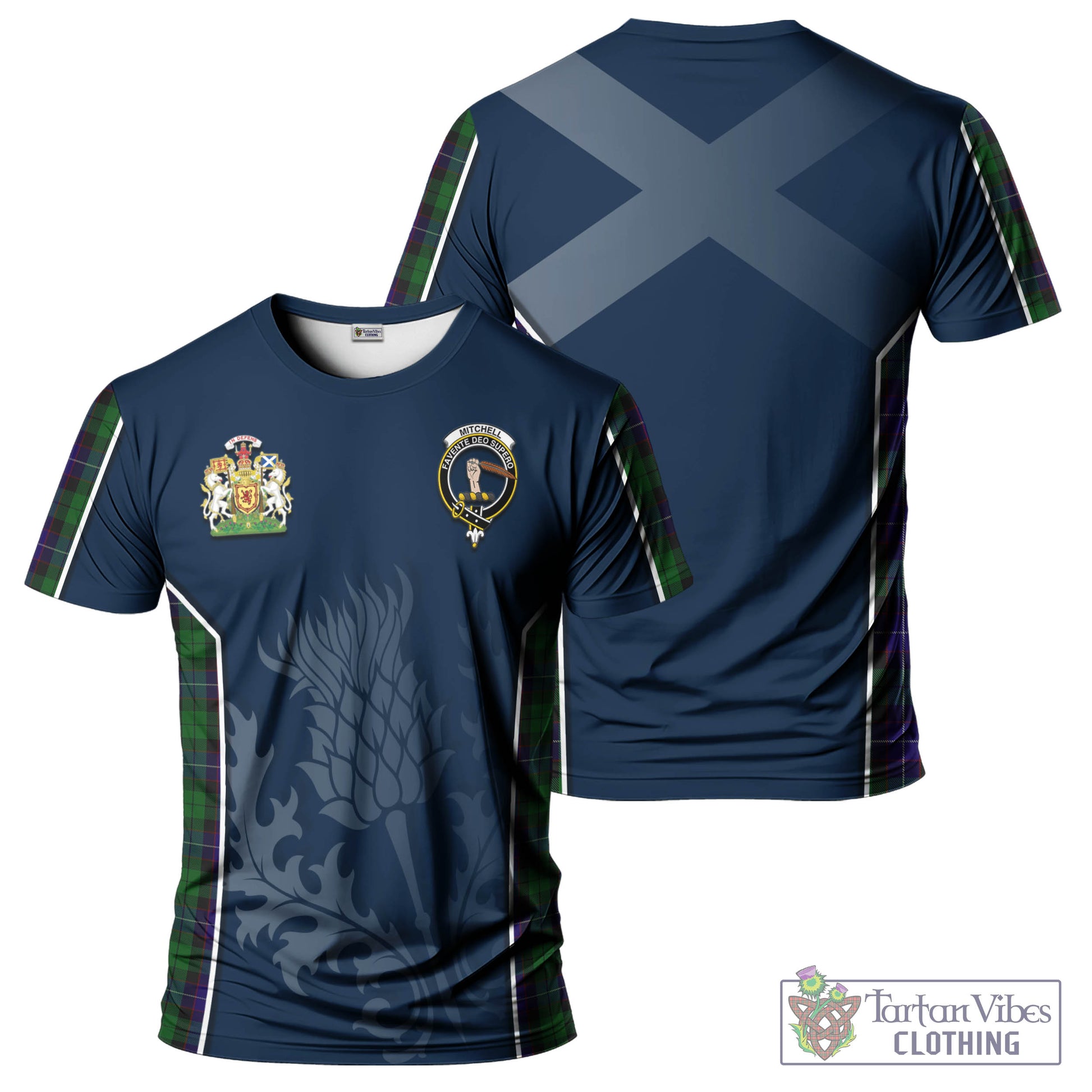 Mitchell Tartan T-Shirt with Family Crest and Scottish Thistle Vibes Sport Style Kid's Shirt - Tartan Vibes Clothing