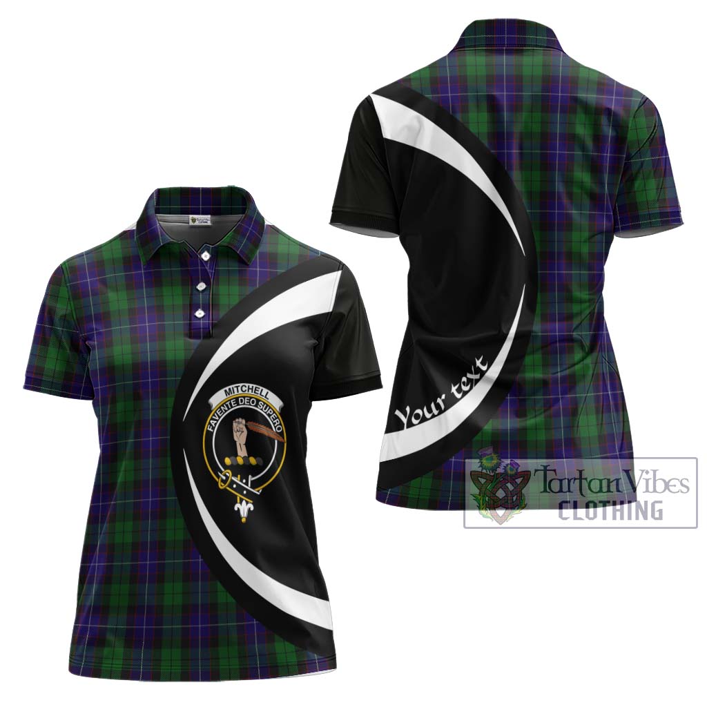 Mitchell Tartan Women's Polo Shirt with Family Crest Circle Style Women - Tartan Vibes Clothing